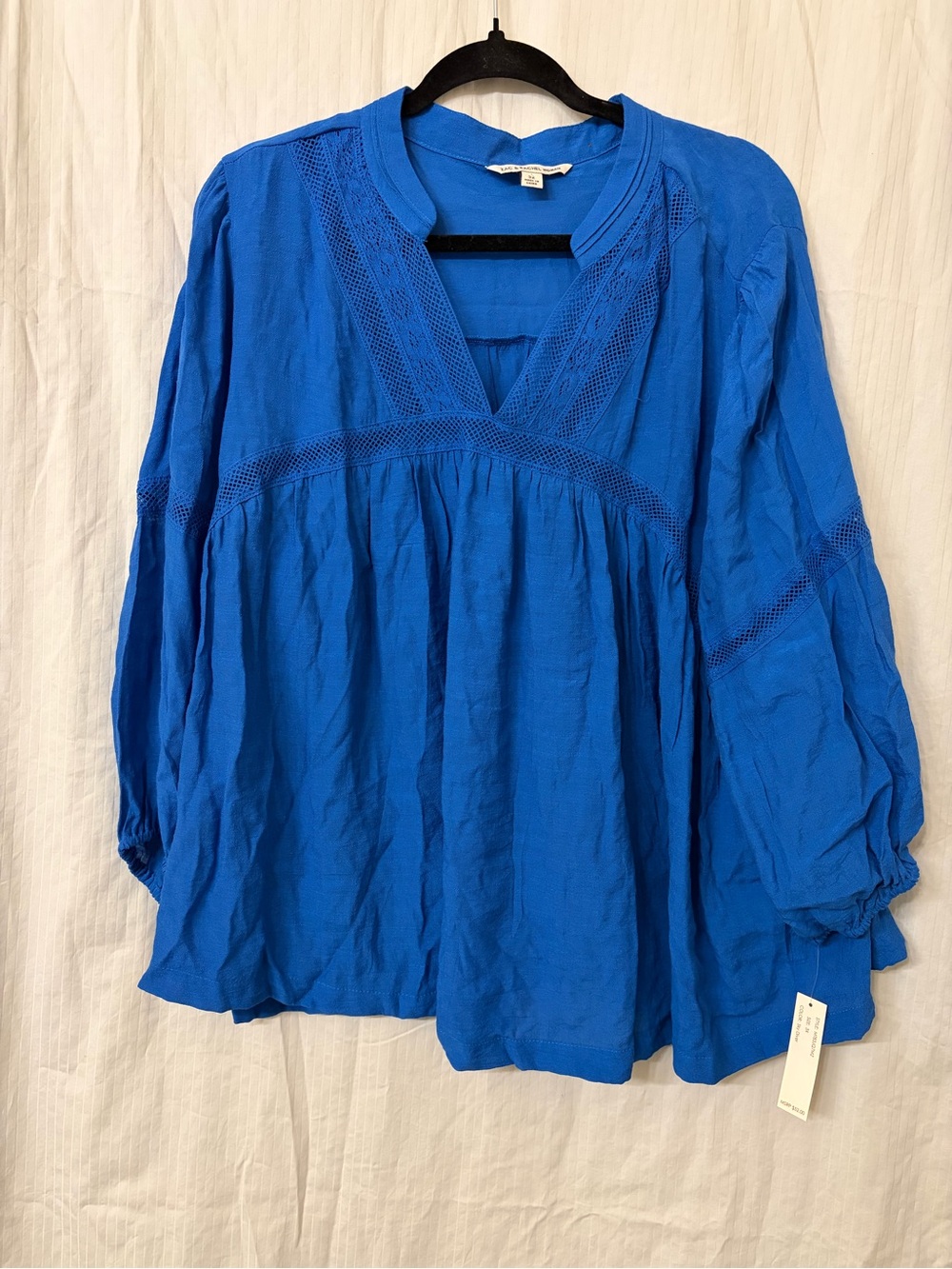 Zac & Rachel Electric Blue V-Neck Tunic with Lace Insets